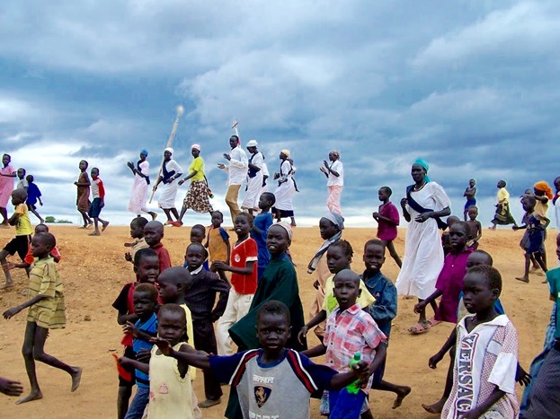 children running in Gambella Ethiopia